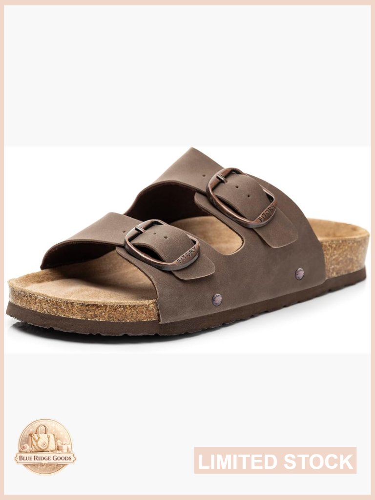 Cork Footbed Slide Sandals Adjustable Straps Casual Summer Slippers Open Toe